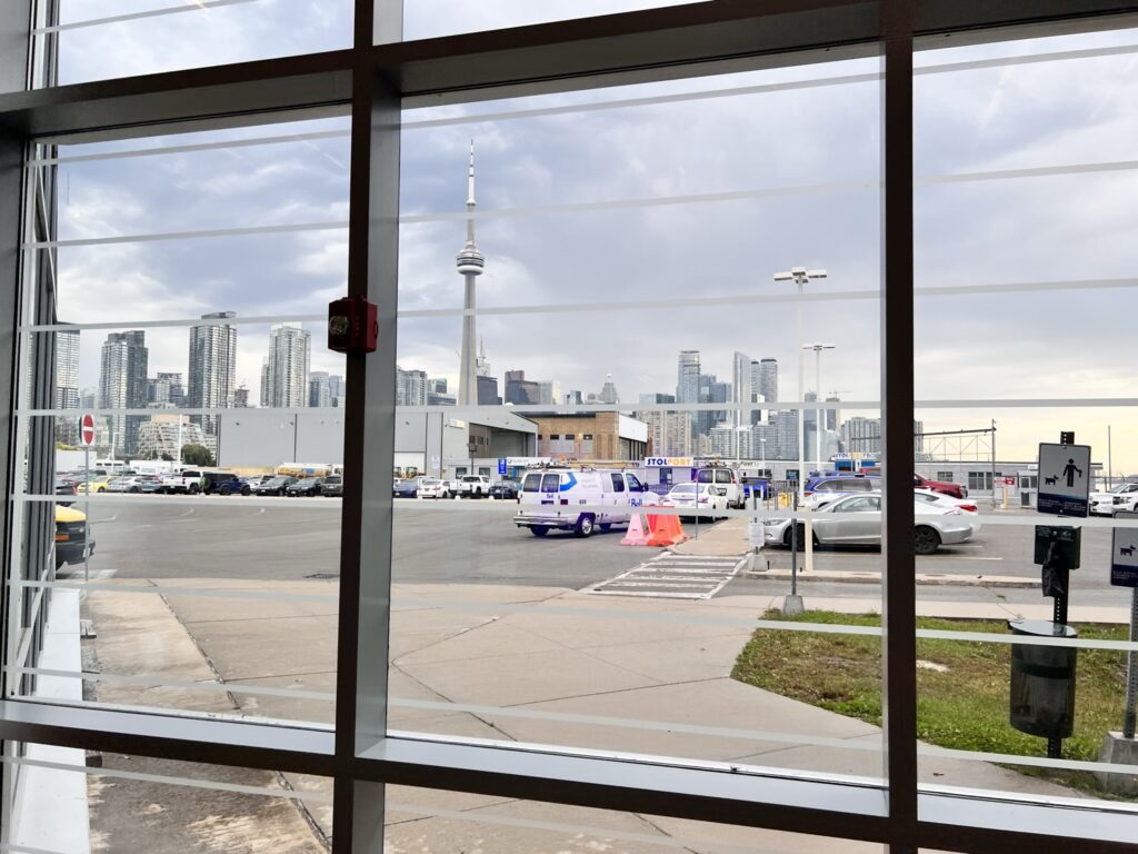 View of Toronto skyline from Billy Bishop Terminal YTZ
