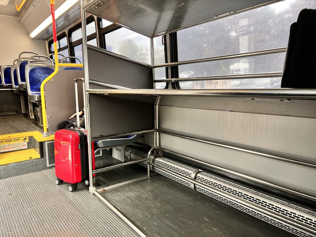 Lots of bagage storage on the Billy Bishop Airport shuttle