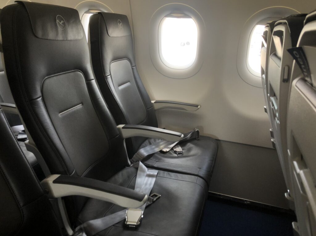 Lufthansa Business class seat on the A320 Neo